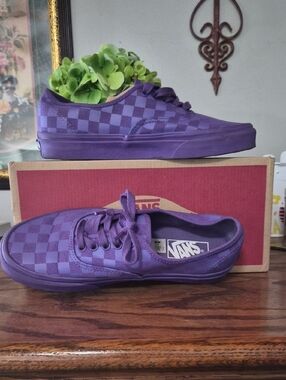 🔥Vans Purple Checkerboard Low Top Sneakers